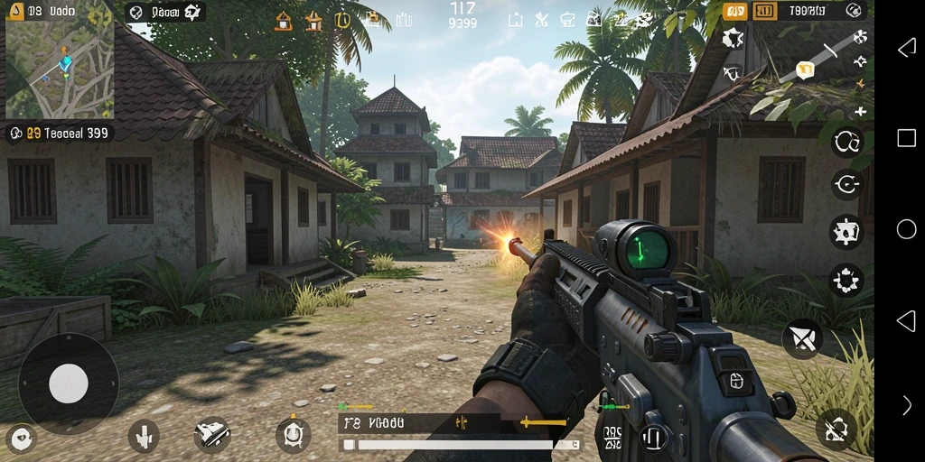 Tampilan gameplay intens dari 9399 yang penuh aksi.