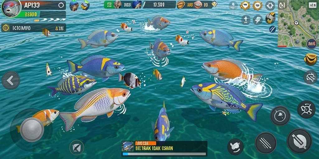 Tangkapan screenshot API33 menunjukkan aksi seru menembak ikan.