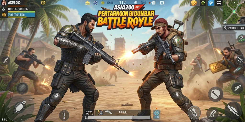 Tangkapan layar gameplay menegangkan dari ASIA200 saat pertarungan berlangsung.