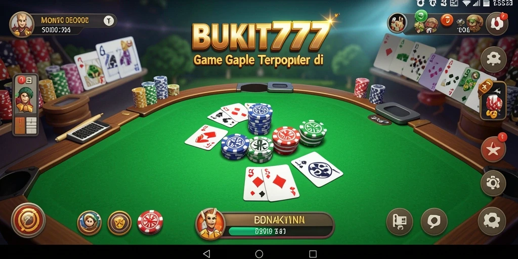Gameplay seru BUKIT777 dalam permainan Gaple yang mengasyikan.