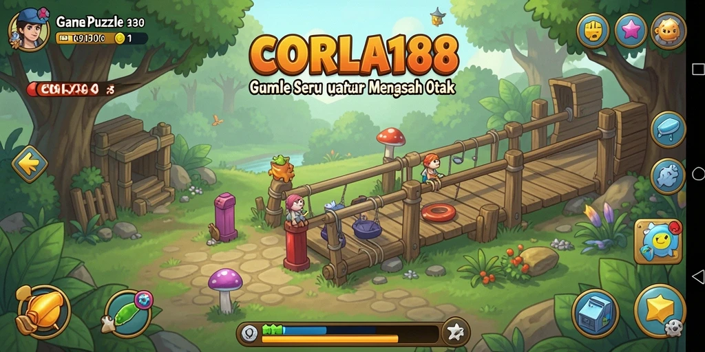 Tampilan gameplay CORLA188 yang penuh warna dan menantang.