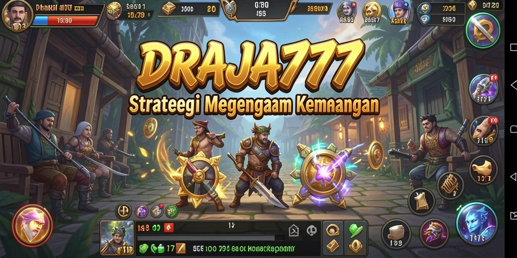 Screenshot utama DRAJA777 menampilkan aksi pertempuran strategi yang mendebarkan.