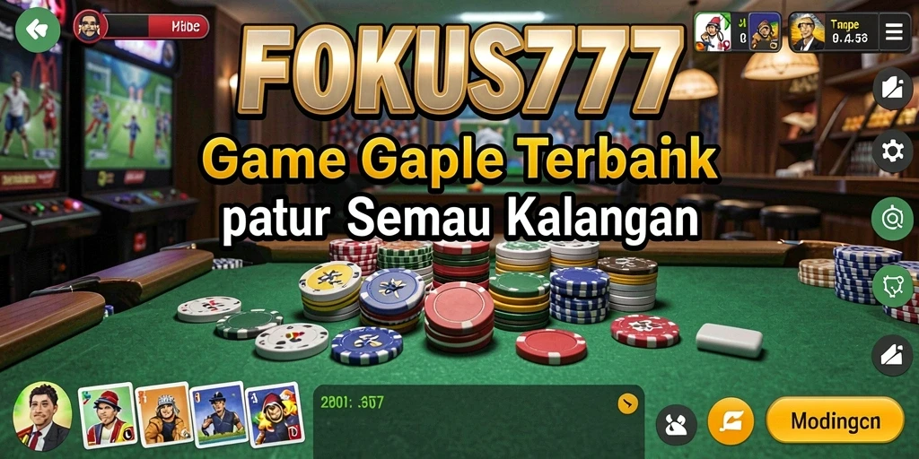 Tampilan menarik dari gameplay Gaple di FOKUS777.