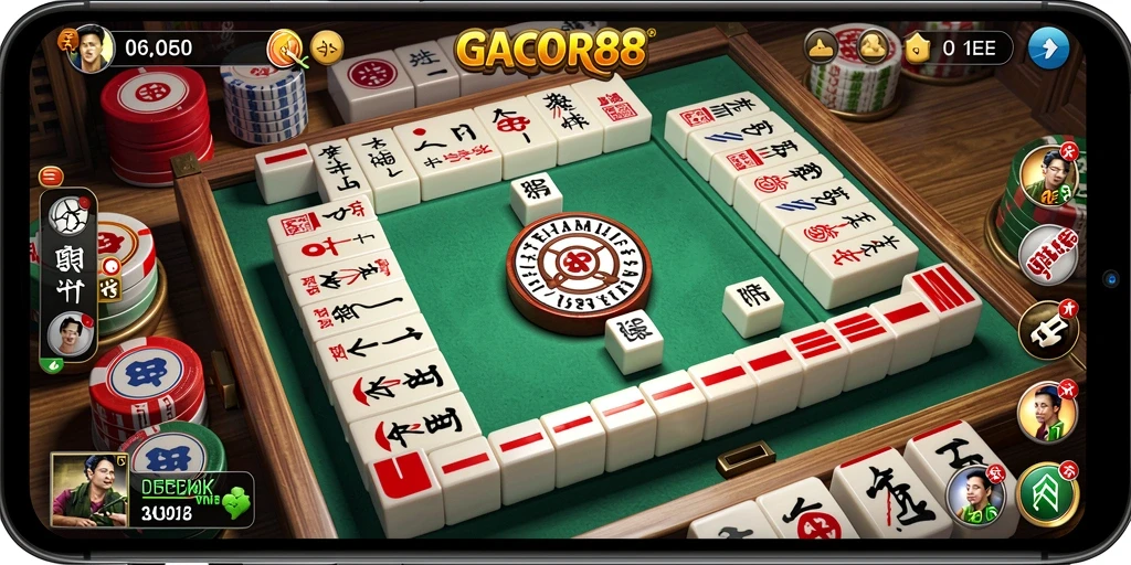 Tampilan gameplay Mahjong yang menarik dan penuh tantangan.