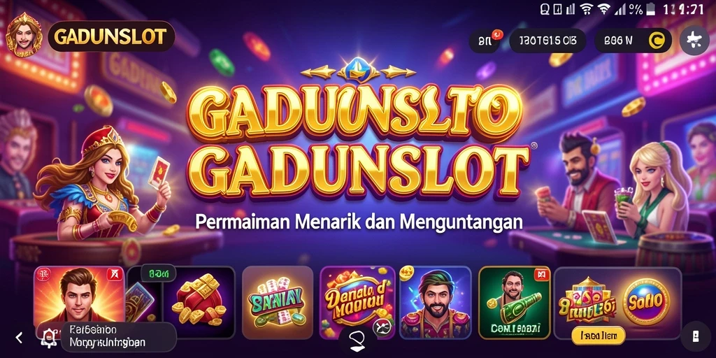 Tampilan menarik dari gameplay GADUNSLOT dengan berbagai slot.