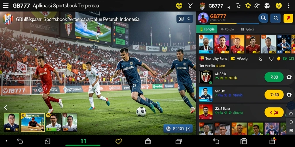 Screenshot menunjukkan tampilan gameplay Sportsbook yang menarik dan interaktif.