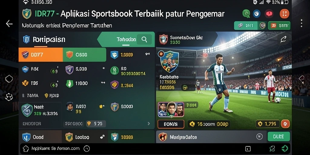 Screenshot gameplay IDR77 menampilkan antarmuka aplikasi Sportsbook yang menarik.
