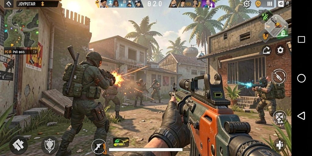 Tangkapan layar dari <strong>JOYPUTAR</strong> menampilkan aksi menembak yang mendebarkan dalam gameplay.