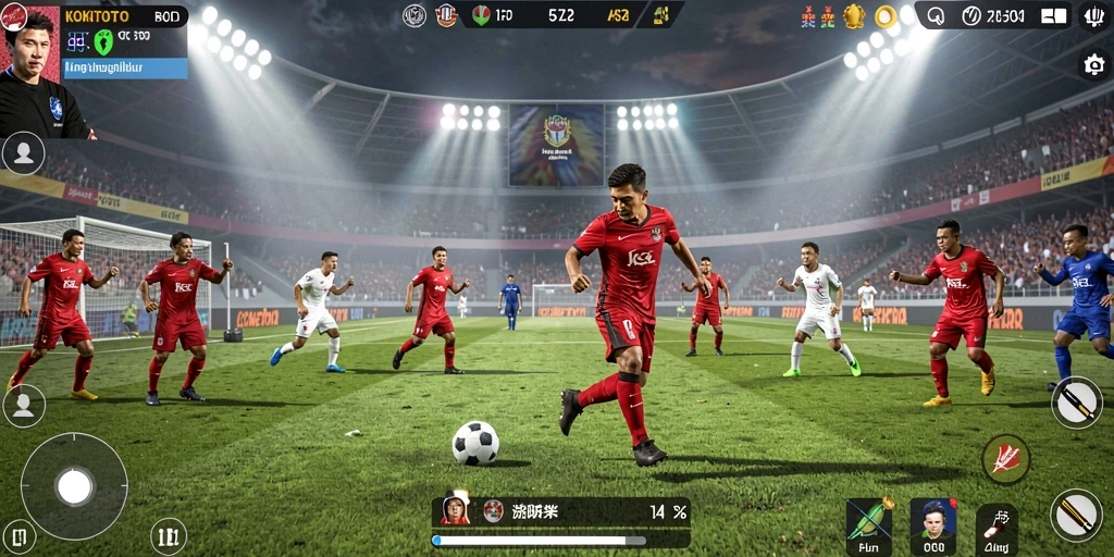 Tampilan gameplay seru di KOKITOTO dengan aksi olahraga mendebarkan.