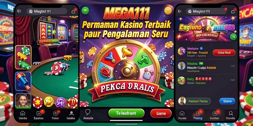 Tampilan gameplay MEGA111 yang menarik dalam aplikasi Kasino.