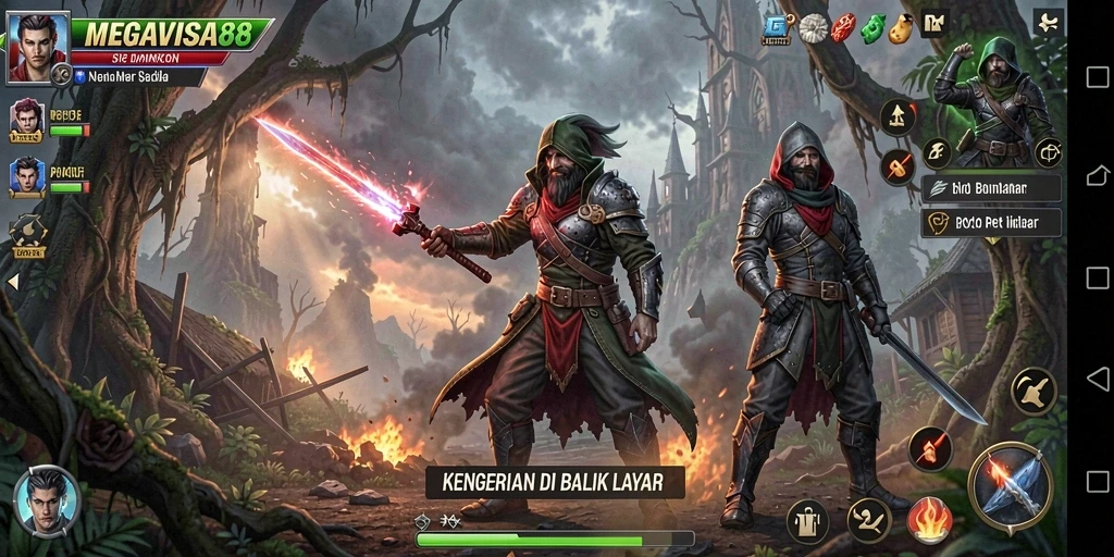 Tangkapan layar dari gameplay <strong>MEGAVISA88</strong> yang menegangkan penuh dengan kegelapan dan misteri.