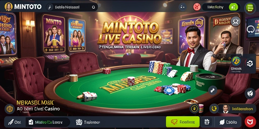 Screenshot gameplay MINTOTO yang menampilkan suasana Live Casino yang interaktif.