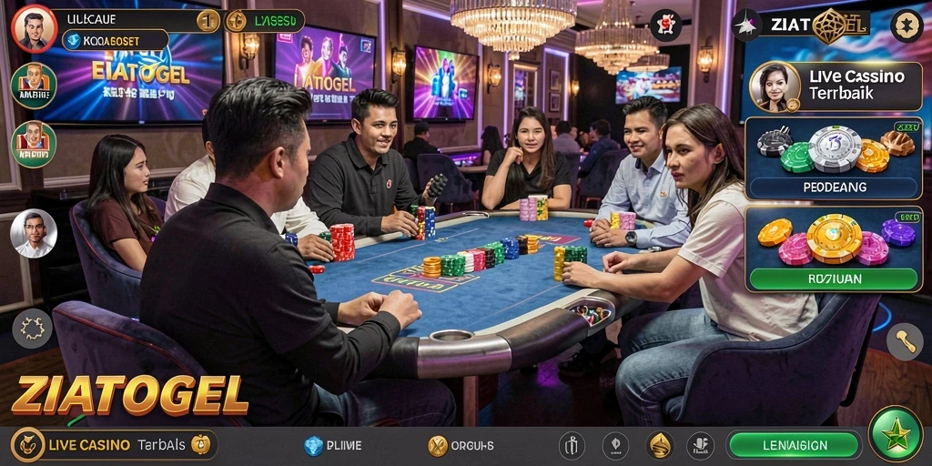 Tampilan gameplay ZIATOGEL yang mendebarkan di Live Casino.